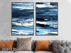 זוג תמונות אבסטרקט על קנבס לסלון למשרד או למטבח דגם 2691136