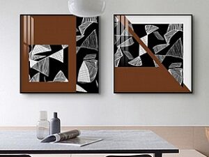 אבסטרקטי בשילוב שחור לבן וחום