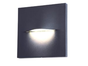 מנורת קיר מרובע שחור מוגן מים LED 3W