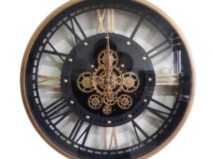 שעון קיר גלגלי שיניים גלויים