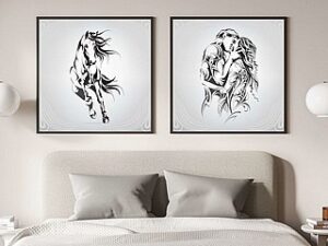 זוג נאהבים בהדפס על קנבס