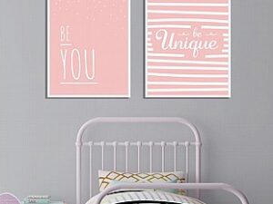 זוג תמונות ממוסגרות לחדר ילדות דגם מוטיבציה