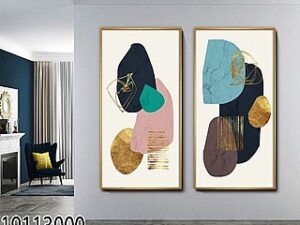 זוג תמונות יוקרתיות לאורך דגם אבסטרקט צורות