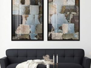 זוג תמונות אבסטרקט דמוי בריקים